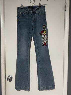 Ed Hardy Y2K True Love Embroidered Flare Jeans Size 26